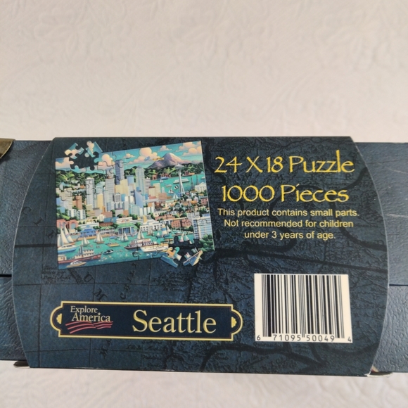 Explore America Seattle 1000 Piece 24 X 18 Puzzle In Suitcase Artist Eric Dowdle - Picture 5 of 11